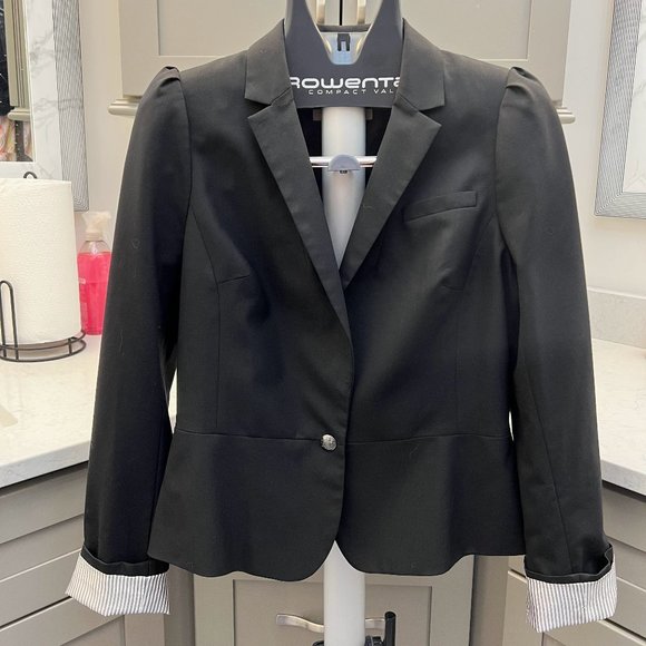 EUC Banana Republic Black Wool Suit Jacket Size 14 - Picture 1 of 3